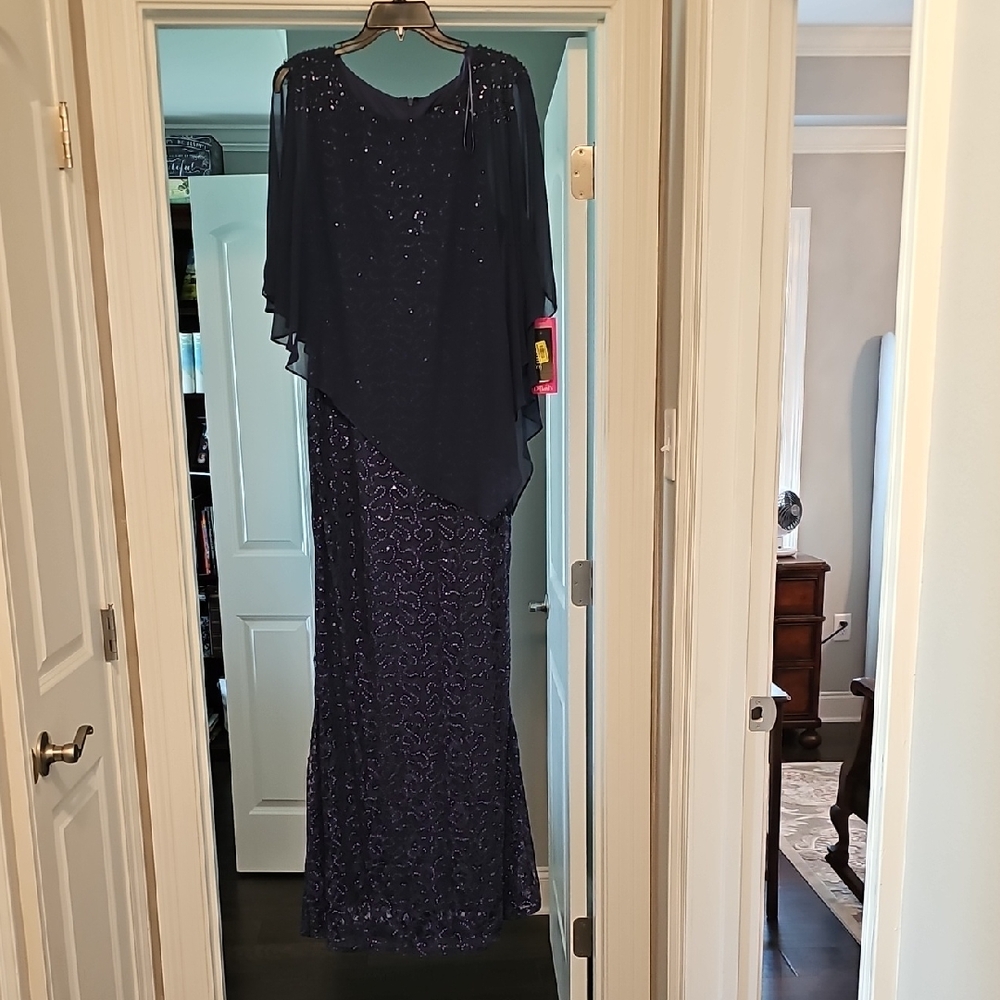 Elegant Navy Evening Gown